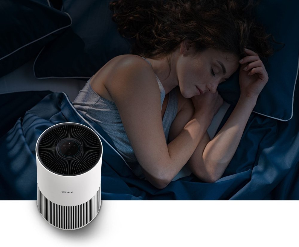 Automatický spánkový režim u čističky vzduchu, ilustrace