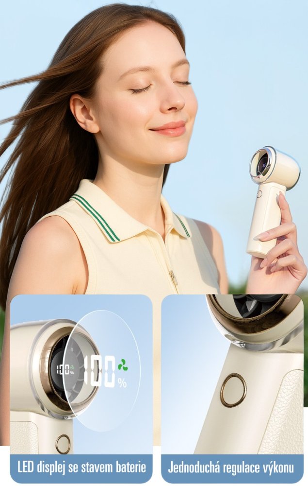 Větrák na krk, větrák na baterky Airbi FAN TURBO