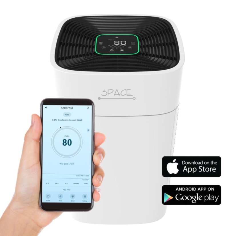 Airbi SPACE WiFi - čistička vzduchu do velkých prostor