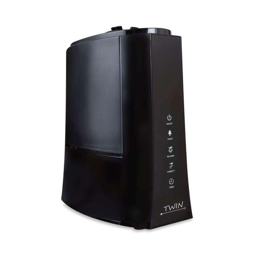 Airbi TWIN - ultrazvukový zvlhčovač vzduchu s ionizátorem a možností aromaterapie - černý