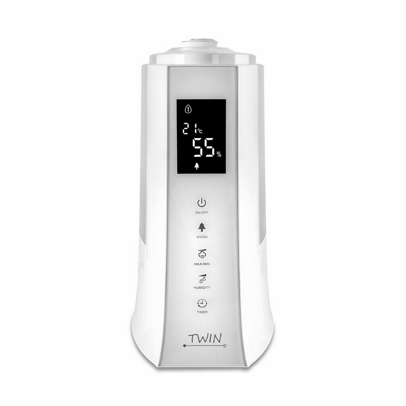 Airbi TWIN - ultrazvukový zvlhčovač vzduchu s ionizátorem a možností aromaterapie - bílý - 2. jakost