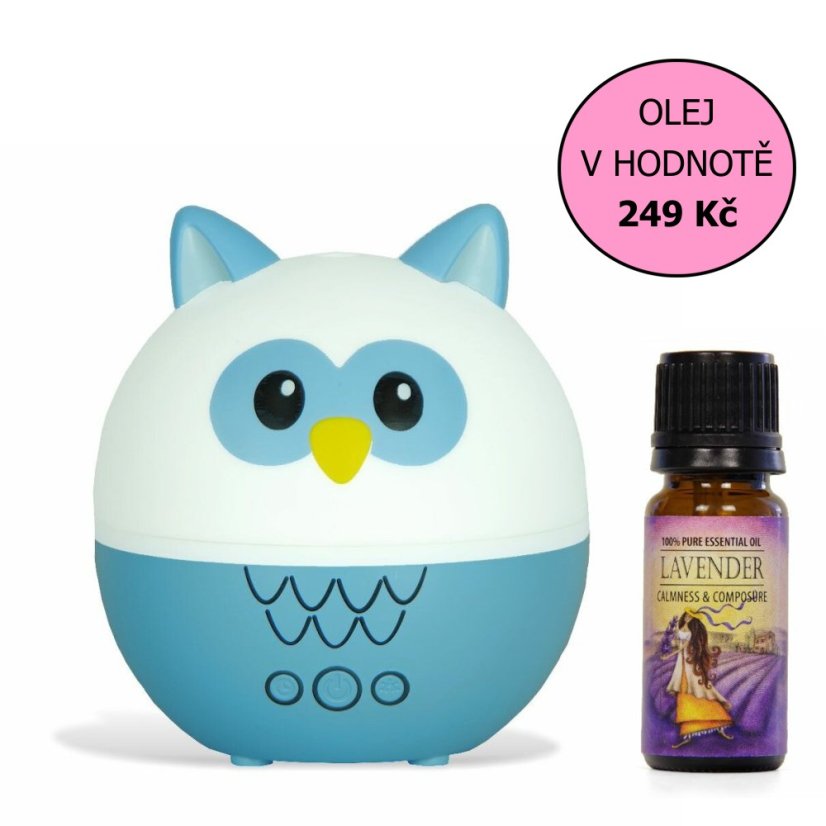 Dětský aroma difuzér Airbi PET HOO + esenciální olej Airbi LEVANDULE