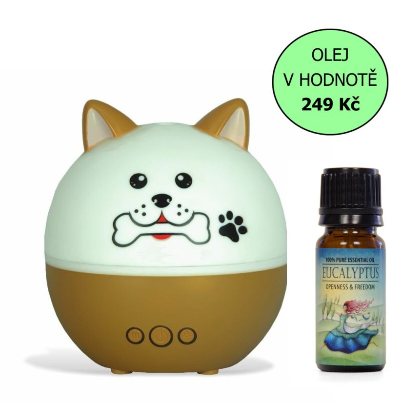 Dětský aroma difuzér Airbi PET WOOF + esenciální olej Airbi EUKALYPTUS