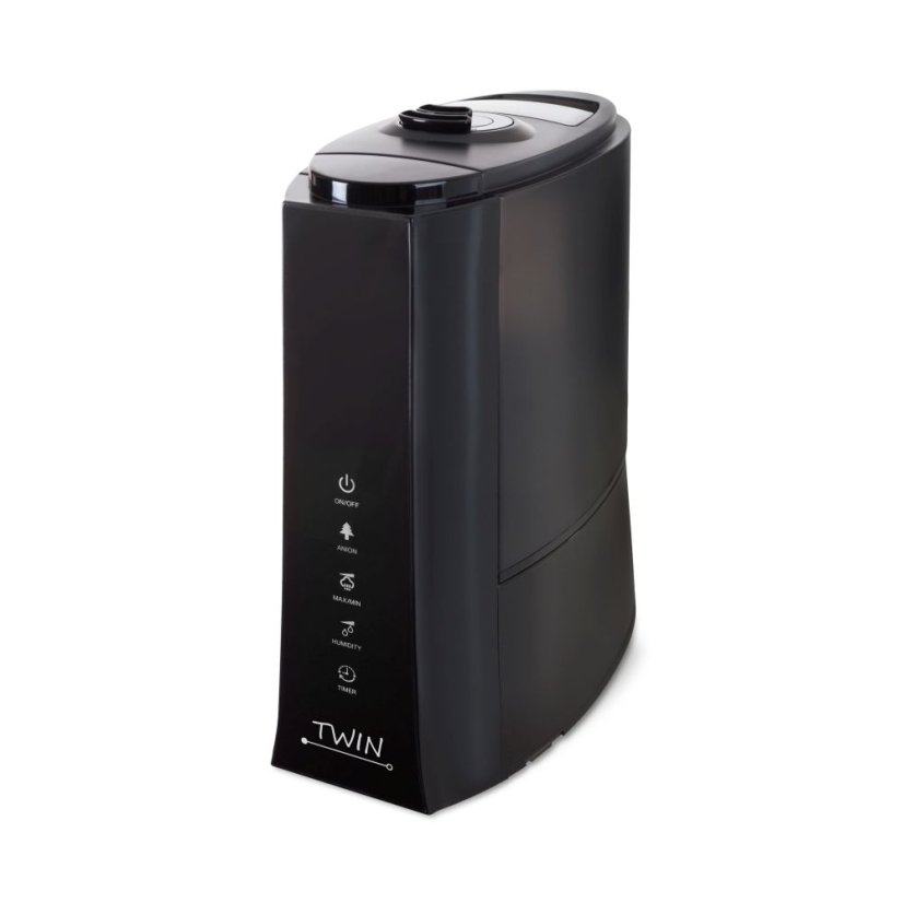 Airbi TWIN - ultrazvukový zvlhčovač vzduchu s ionizátorem a možností aromaterapie - černý