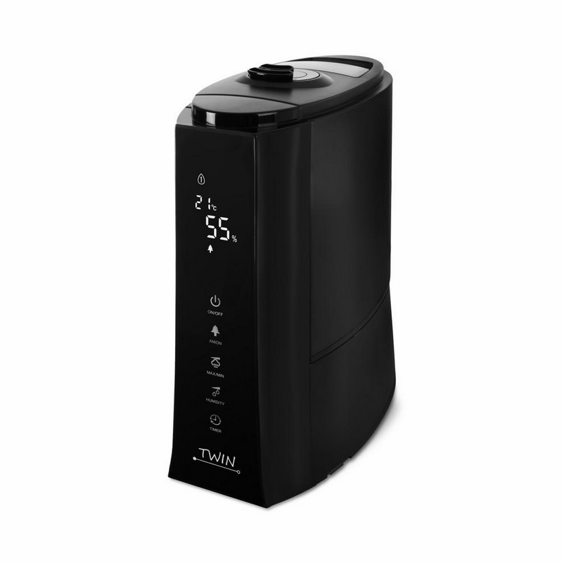 Airbi TWIN - ultrazvukový zvlhčovač vzduchu s ionizátorem a možností aromaterapie - černý - 2. jakost