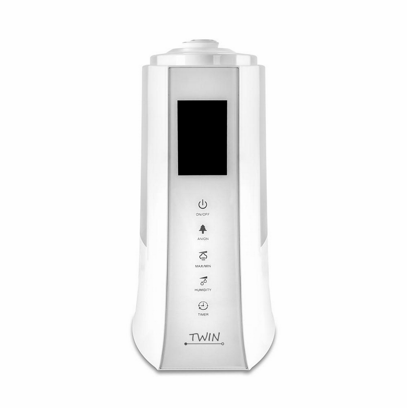 Airbi TWIN - ultrazvukový zvlhčovač vzduchu s ionizátorem a možností aromaterapie - bílý - 2. jakost