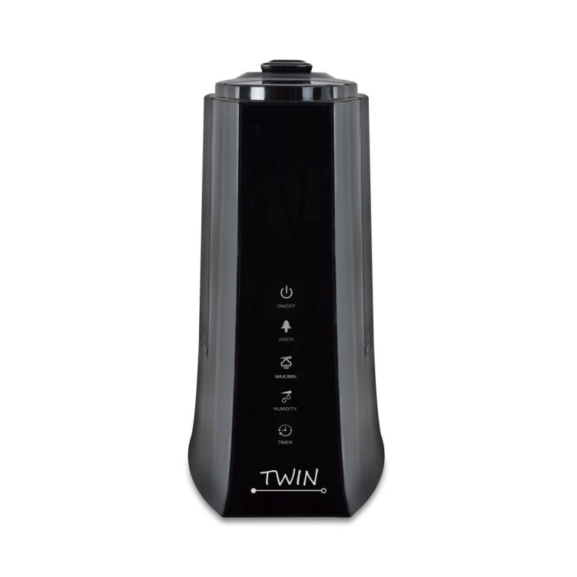 Airbi TWIN - ultrazvukový zvlhčovač vzduchu s ionizátorem a možností aromaterapie - černý