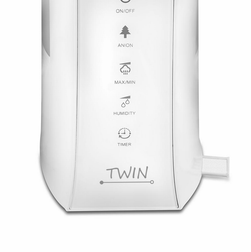 Airbi TWIN - ultrazvukový zvlhčovač vzduchu s ionizátorem a možností aromaterapie - bílý - 2. jakost
