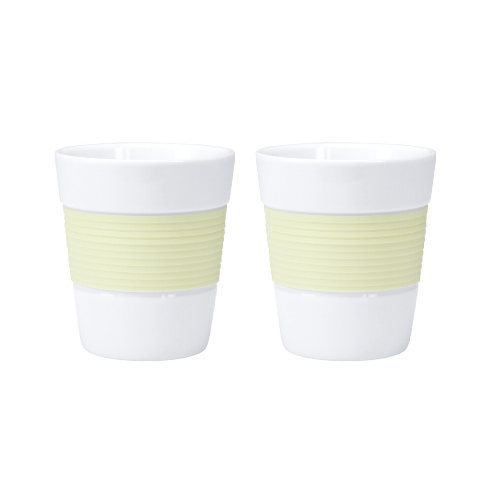 Levně Contento hrnečky na kávu 280 ml Sunny - sada 2 kusů - bílá